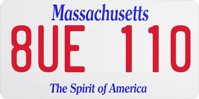 MA license plate 8UE110