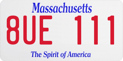 MA license plate 8UE111