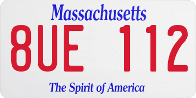 MA license plate 8UE112