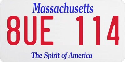 MA license plate 8UE114
