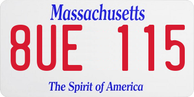 MA license plate 8UE115