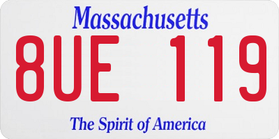 MA license plate 8UE119