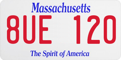 MA license plate 8UE120