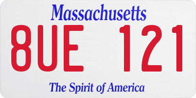 MA license plate 8UE121