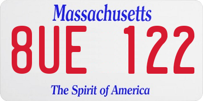 MA license plate 8UE122