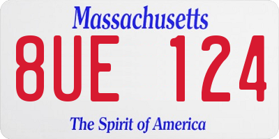 MA license plate 8UE124