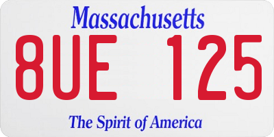 MA license plate 8UE125