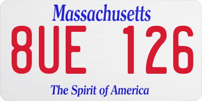 MA license plate 8UE126