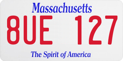 MA license plate 8UE127