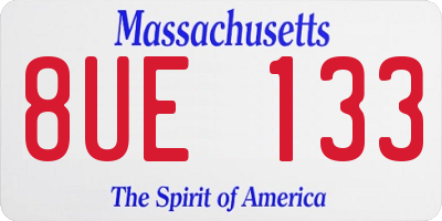 MA license plate 8UE133
