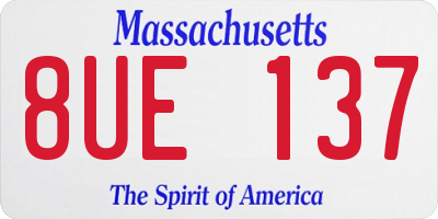 MA license plate 8UE137