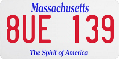 MA license plate 8UE139