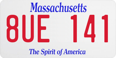 MA license plate 8UE141