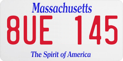MA license plate 8UE145