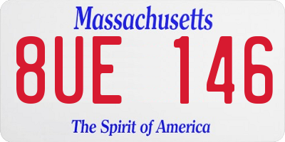 MA license plate 8UE146