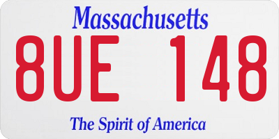 MA license plate 8UE148