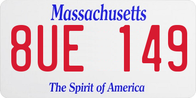 MA license plate 8UE149