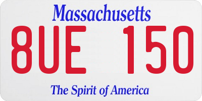 MA license plate 8UE150