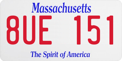 MA license plate 8UE151