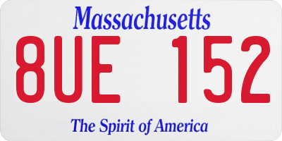 MA license plate 8UE152