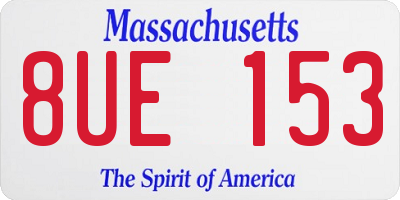 MA license plate 8UE153