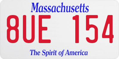 MA license plate 8UE154