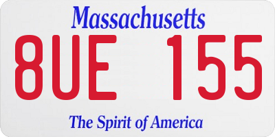 MA license plate 8UE155