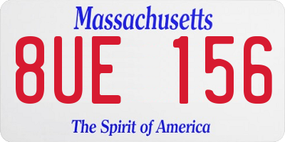 MA license plate 8UE156