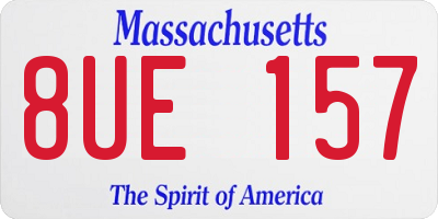 MA license plate 8UE157