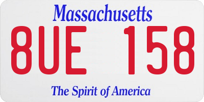 MA license plate 8UE158