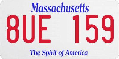 MA license plate 8UE159