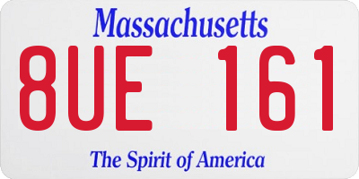 MA license plate 8UE161