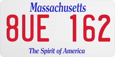 MA license plate 8UE162