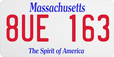 MA license plate 8UE163