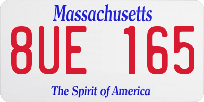 MA license plate 8UE165