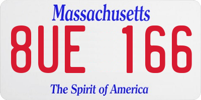 MA license plate 8UE166