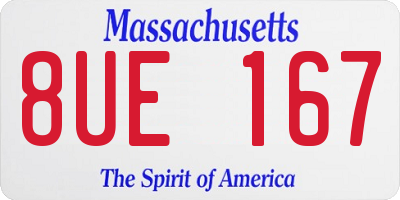 MA license plate 8UE167