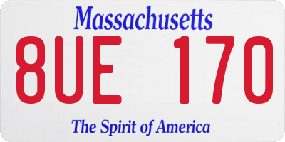MA license plate 8UE170