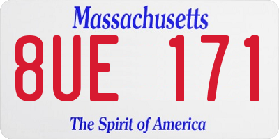 MA license plate 8UE171