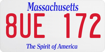 MA license plate 8UE172