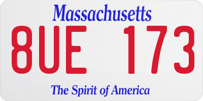 MA license plate 8UE173