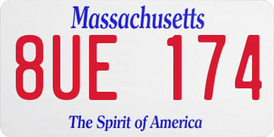 MA license plate 8UE174