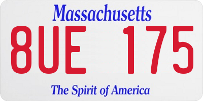 MA license plate 8UE175