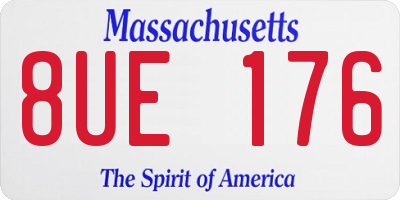MA license plate 8UE176