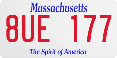 MA license plate 8UE177