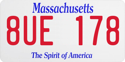MA license plate 8UE178
