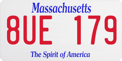 MA license plate 8UE179