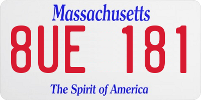 MA license plate 8UE181