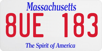 MA license plate 8UE183