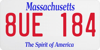 MA license plate 8UE184